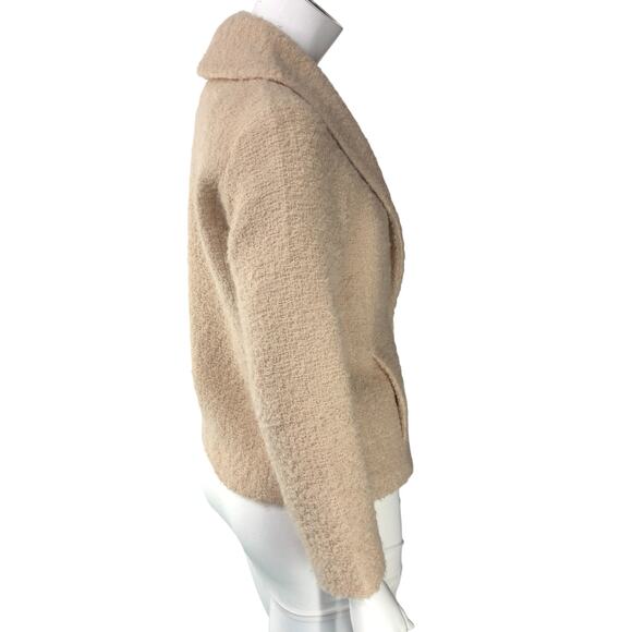 Eileen Fisher Womens Size PS Petite Small Jacket Beige Textured Wool Blend Coat - Picture 10 of 16